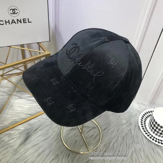 CHANEL香奈兒 2018最新流行版 高端情侶款絲絨棒球帽 LLWJ7900